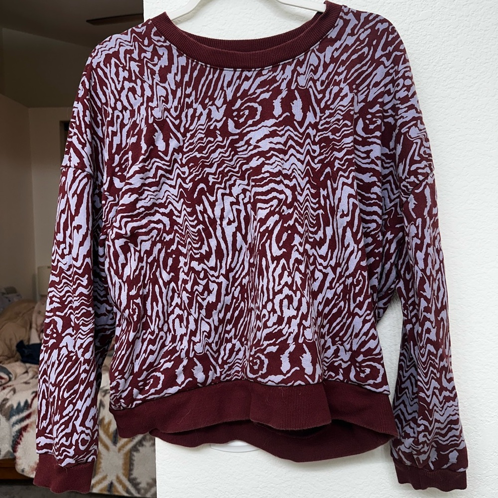 Madewell Burgundy and purple Patterned sweater